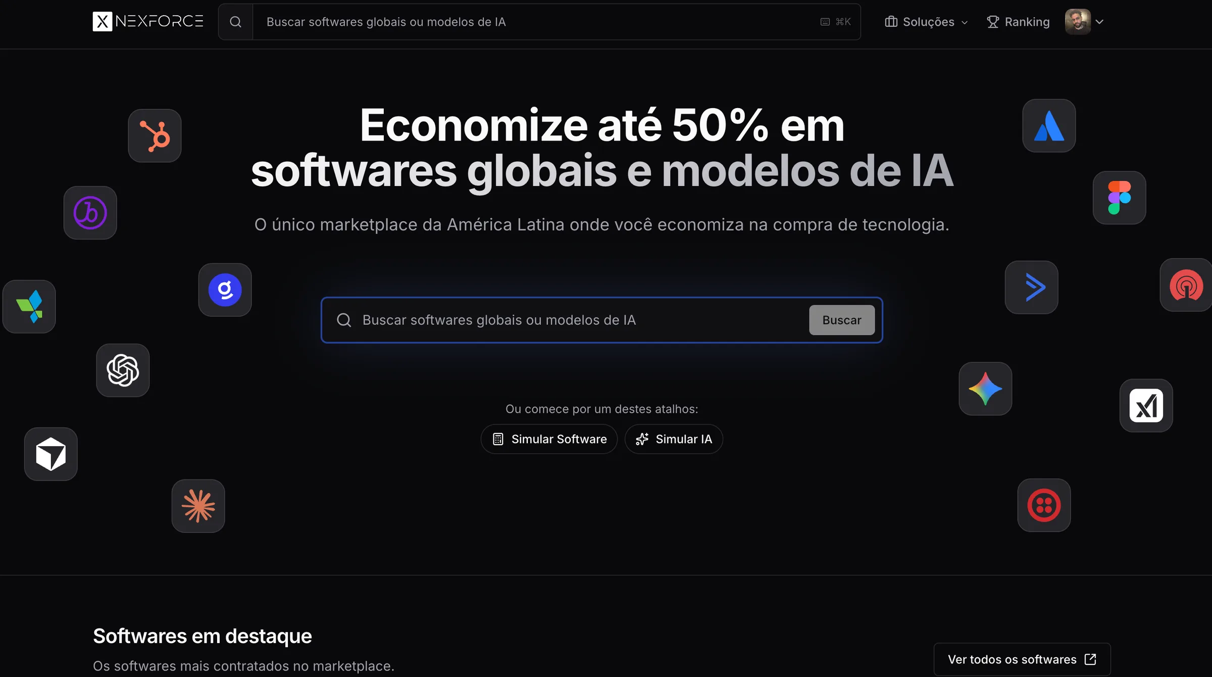 Panel del Nexforce Marketplace